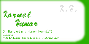 kornel humor business card